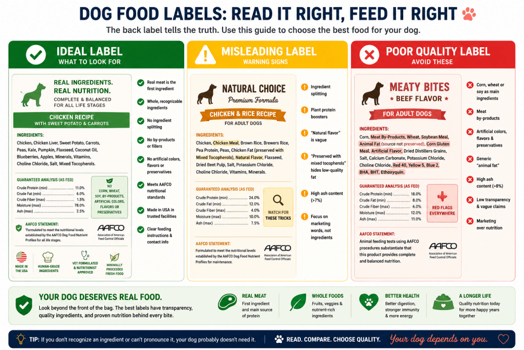 dog food label